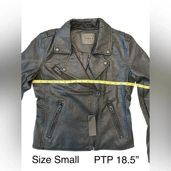 BLANK NYC Moto Jacket Vegan Leather Matte Black Onyx Women’s Size XS Small NEW - Picture 8 of 15